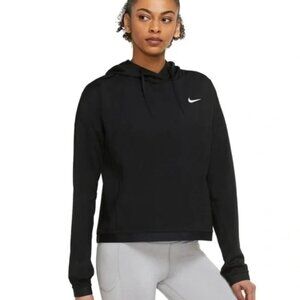 NWT Nike Therma-FIT Black Hoodie Womens Loose Fit Cropped Boxy Hoodie Small